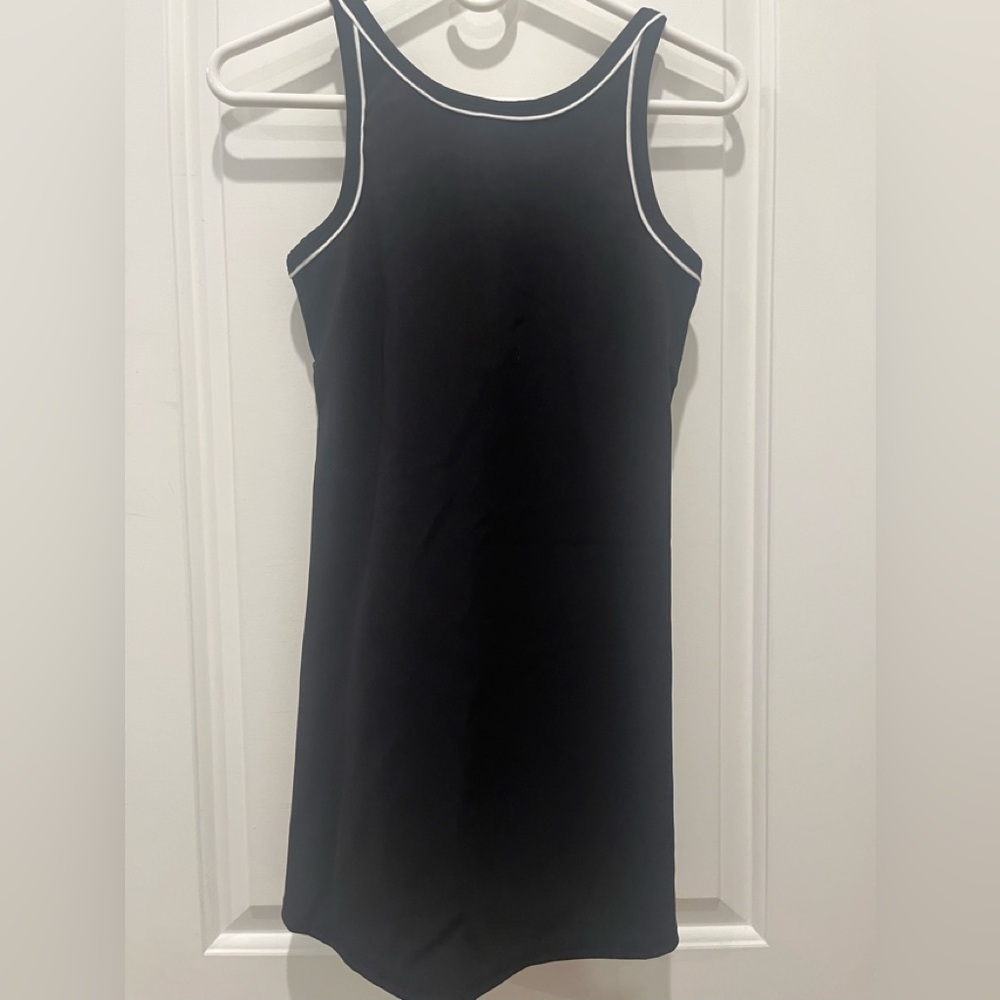 Z Supply Active Black Tank Dress w/ White Trim XS